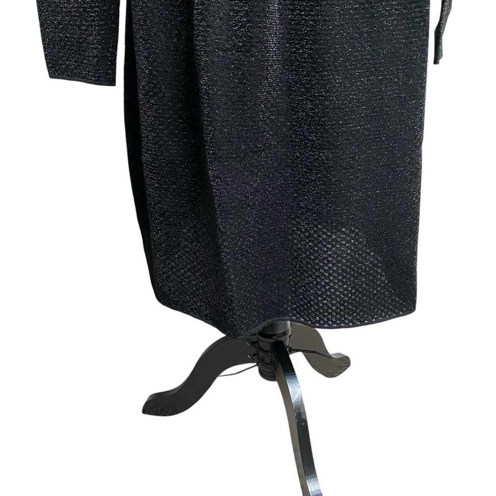 Tory Burch Isabelle Metallic Knit Dress L NWT Black Cocktail Holiday Party - Picture 4 of 16